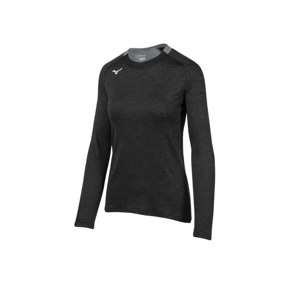 Mizuno Alpha Long Sleeve - Bayan Gömlek - Siyah Türkiye (KNZEWH-071)